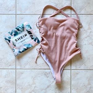 Shein One piece ribbed bathing suit Large